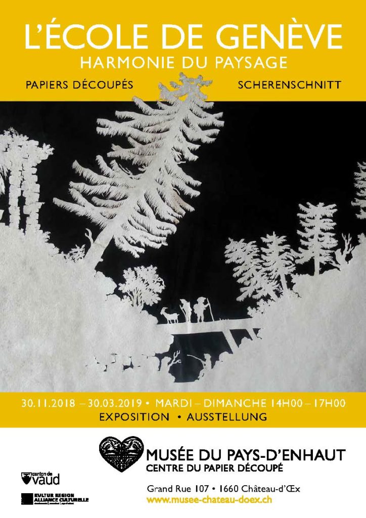 Flyer Exposition Lecole De Geneve Harmonie Du Paysage 30 11 18 30 03 19 Musée du Pays-d'Enhaut & Centre Suisse du Papier Découpé